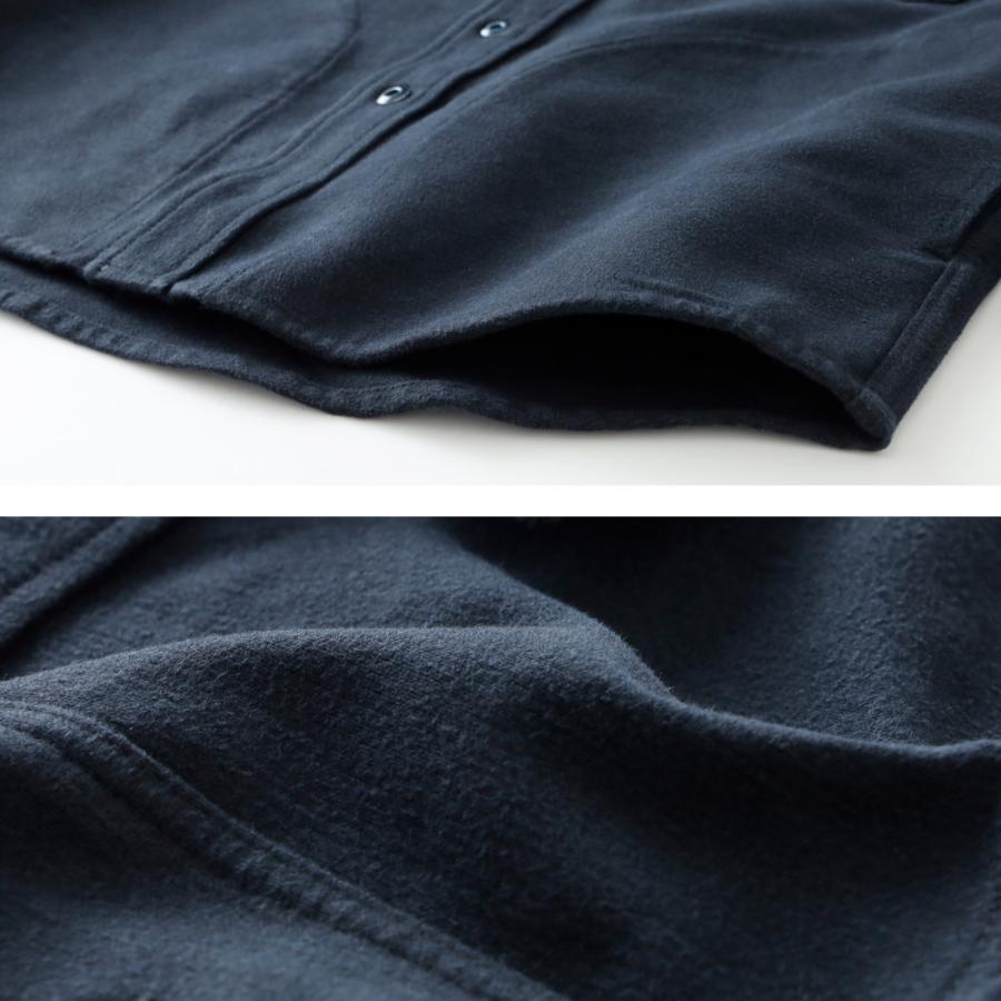 HYKE CPOジャケット シャツ メルトン ウール アンカーボタン S 紺 HYKE | changefashion.net