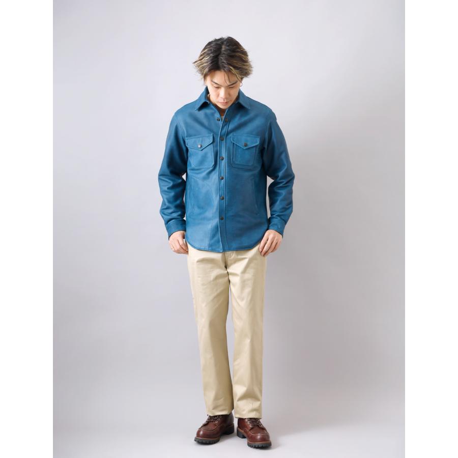 【Vintage】JOSEPH レザーシャツ 52 Made in Italy 新素材【シャツ感覚で羽織れる軽さ】シュリンクエアレザー ブルゾン