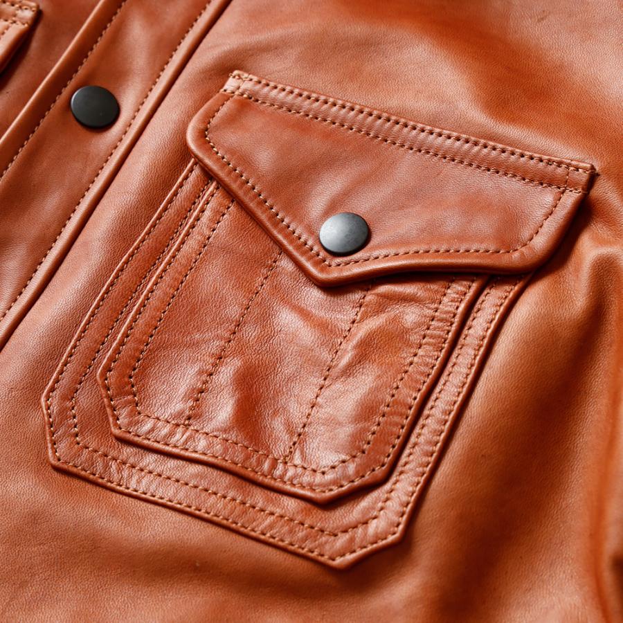 The letters HORSEHIDE レザーシャツ M ホースレザーシャツ 馬革 日本製 メンズ アウター レザーシャツ