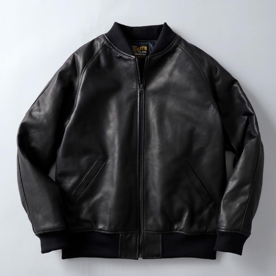 10%OFF！ファミリーセール！ ホースレザー スタジャン 馬革 日本製 メンズ アウター レザー ヴィンテージ 加工 本革 スタジアムジャンパーの画像