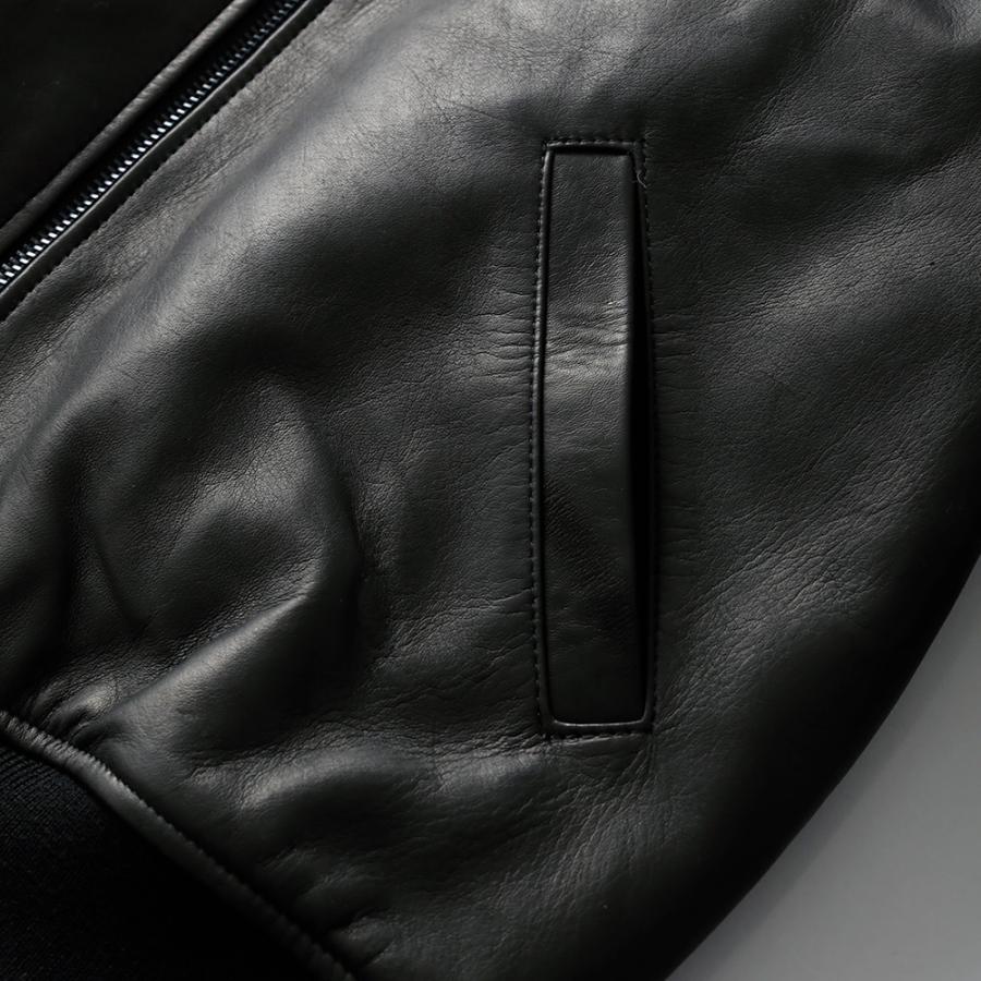 10%OFF！ファミリーセール！ ホースレザー スタジャン 馬革 日本製 メンズ アウター レザー ヴィンテージ 加工 本革 スタジアムジャンパーの画像