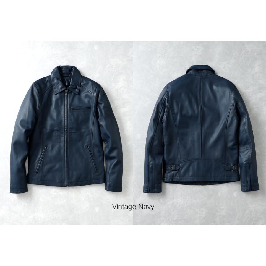 10%OFF！ファミリーセール！革ジャン メンズ ブランド 襟付き 羊革 本