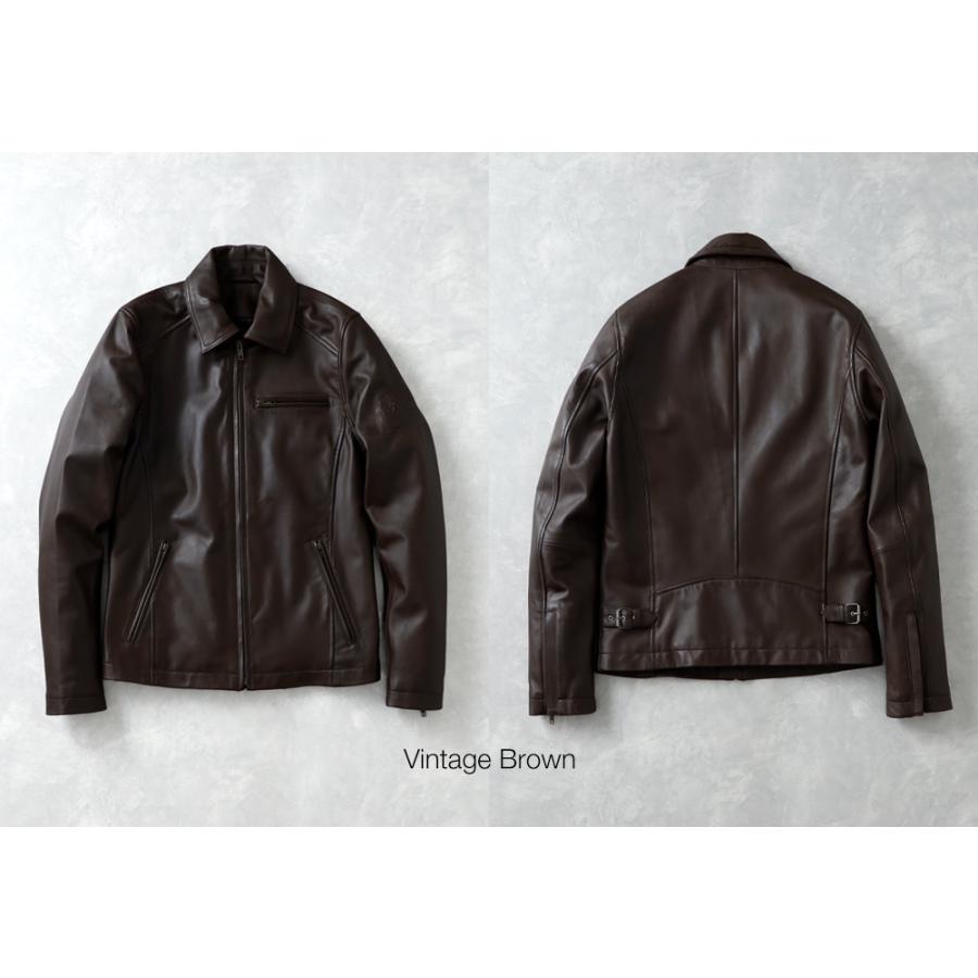 HEATH INDUSTRIAL 革ジャン ライダースジャケット 羊革 HEATH】LEATHER COLLAR RIDERS JACKET シープスキンレザー ライダース