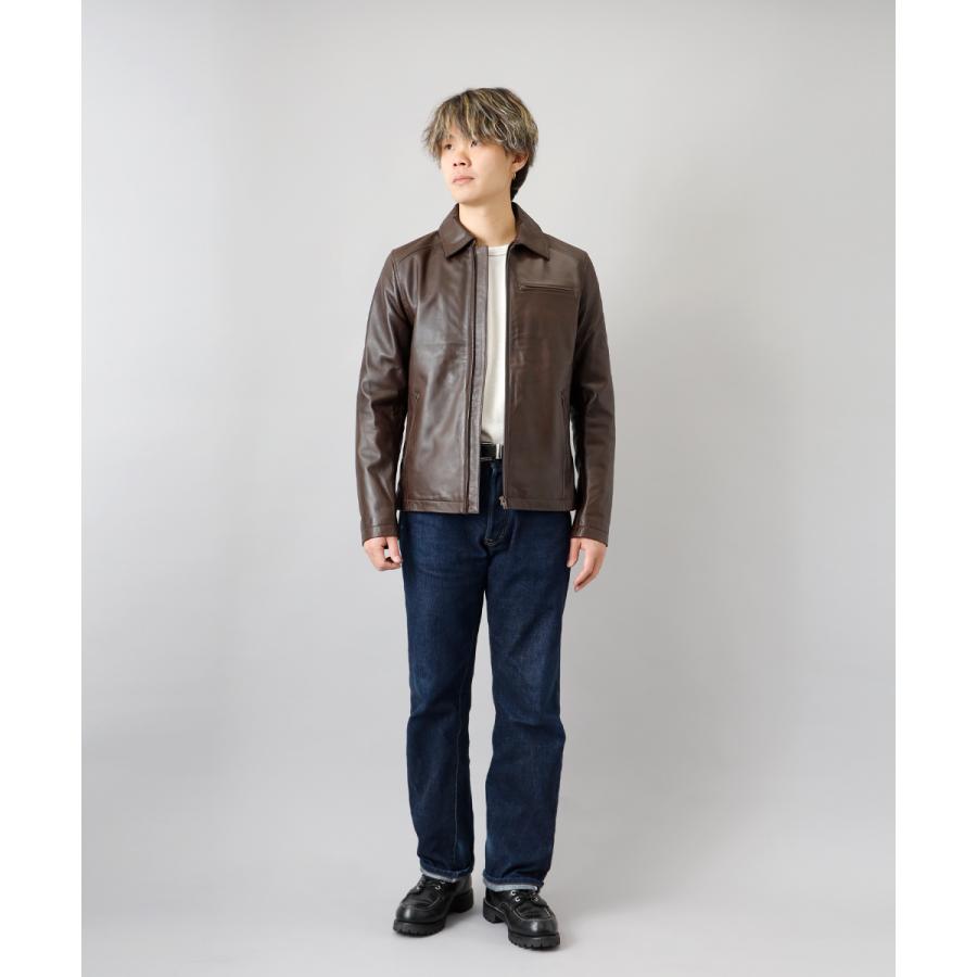 革ジャン ライダースジャケット 本革 羊革 柔らかいバイカー 襟付き　ヒース 革ジャン メンズ ブランド 襟付き 羊革 本革 柔らかい ライダース