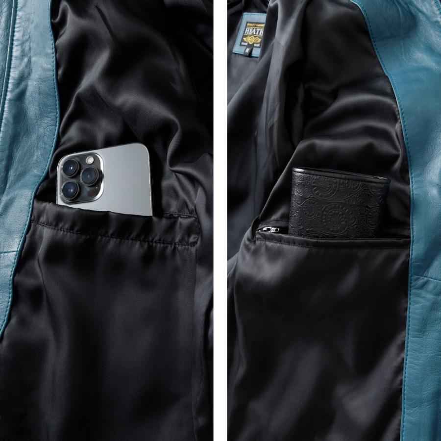 10%OFF！ファミリーセール！革ジャン メンズ ブランド 襟付き 羊革 本