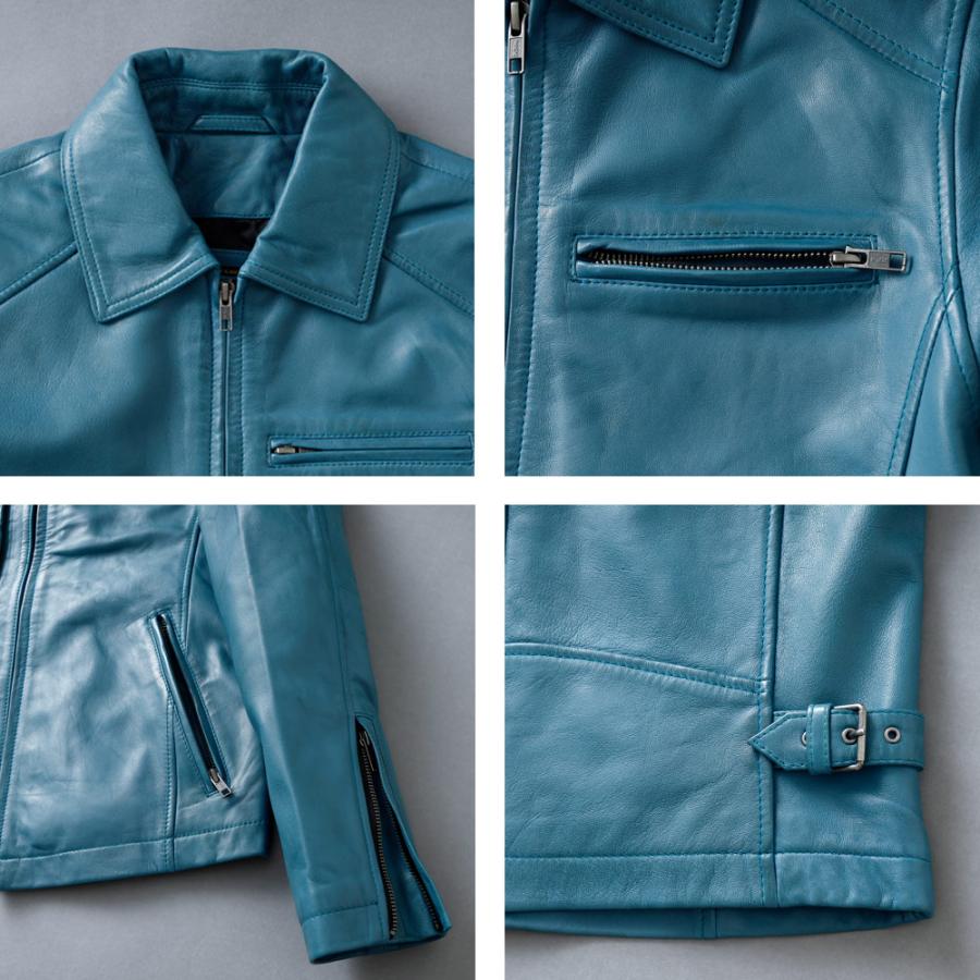 革ジャン メンズ ブランド 襟付き 羊革 本革 柔らかい ライダース