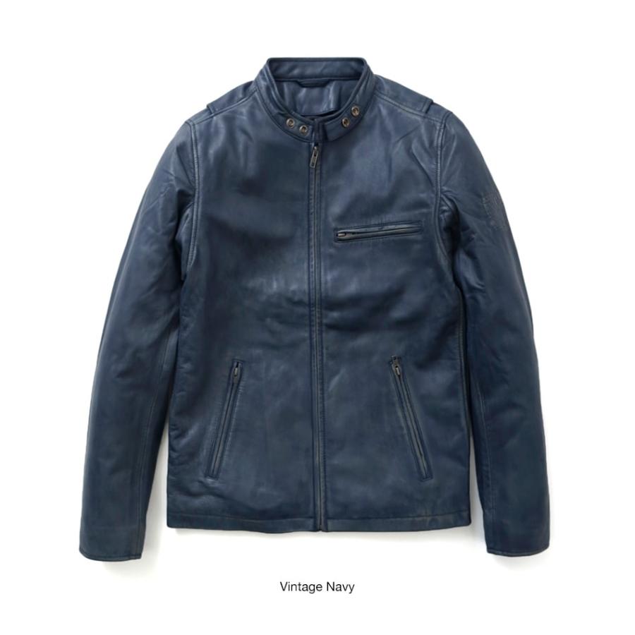 ケイエムシー 羊革ライダースパーカー シングル Lサイズ 革ジャン レザージャケット フード付き ライダースジャケット