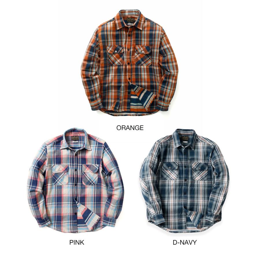 BLUE PORT ネルシャツ メンズ チェックシャツ 長袖シャツ 厚手 ヘビー