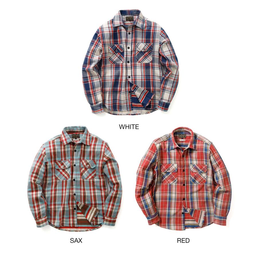 BLUE PORT ネルシャツ メンズ チェックシャツ 長袖シャツ 厚手 ヘビー