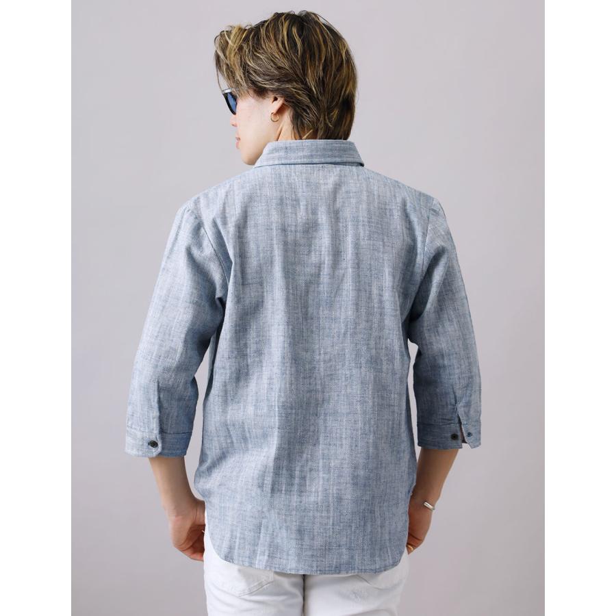 BLUE PORT 20%OFF！ファミリーセール！ 七分袖 リネンシャツ メンズ 綿
