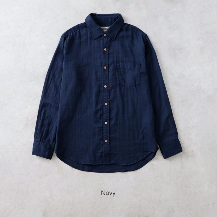 BLUE PORT ダブルガーゼ シャツ メンズ 長袖 M~2XL 日本製 アメカジ 綿