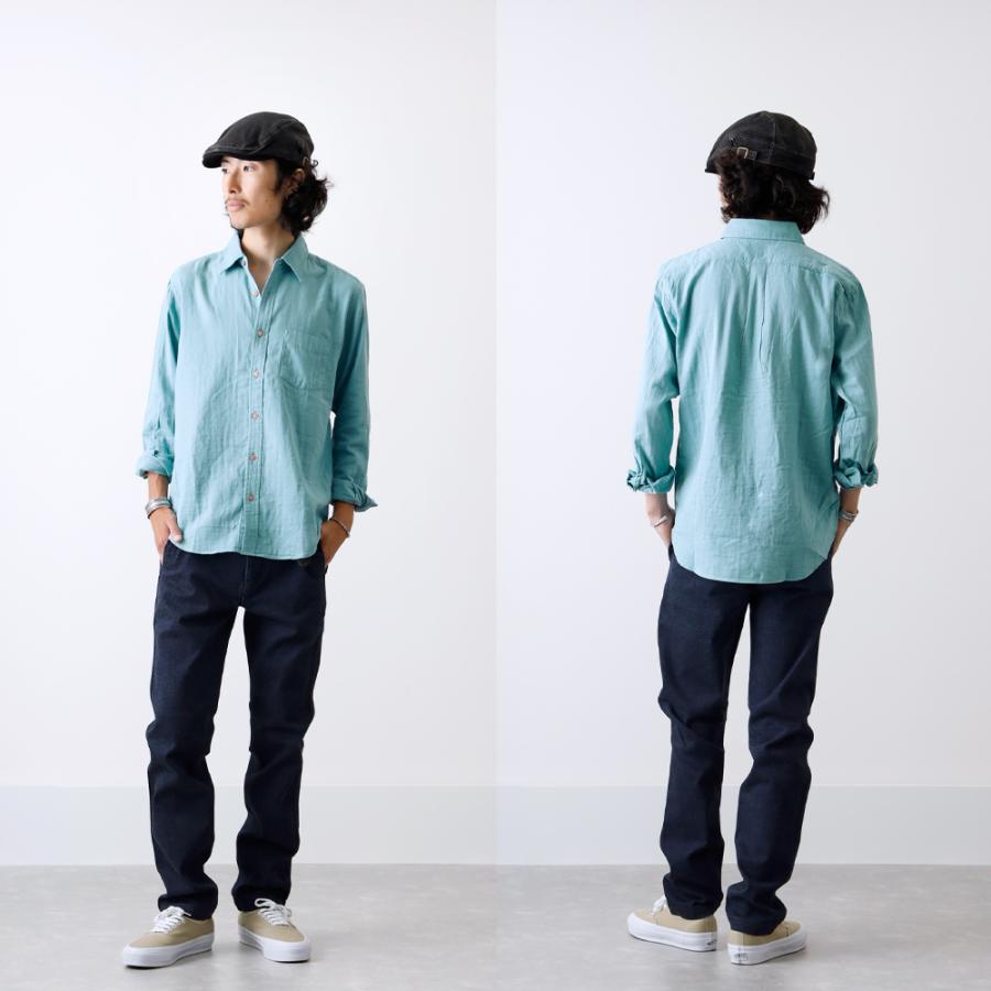 BLUE PORT ダブルガーゼ シャツ メンズ 長袖 M~2XL 日本製 アメカジ 綿