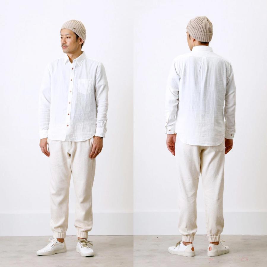 BLUE PORT ダブルガーゼ シャツ メンズ 長袖 M~2XL 日本製 アメカジ 綿