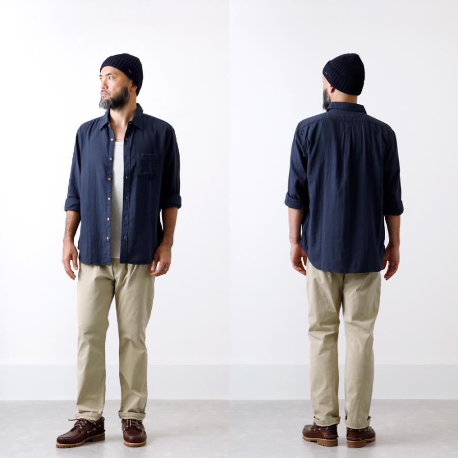 BLUE PORT ダブルガーゼ シャツ メンズ 長袖 M~2XL 日本製 アメカジ 綿
