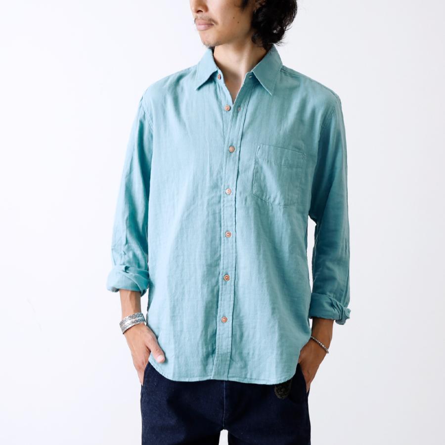 BLUE PORT ダブルガーゼ シャツ メンズ 長袖 M~2XL 日本製 アメカジ 綿