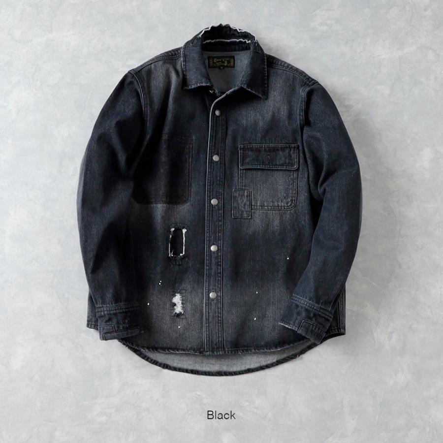 リメイク デニムシャツ USED加工 ヘビーオンス ペンキ加工 ビンテージ