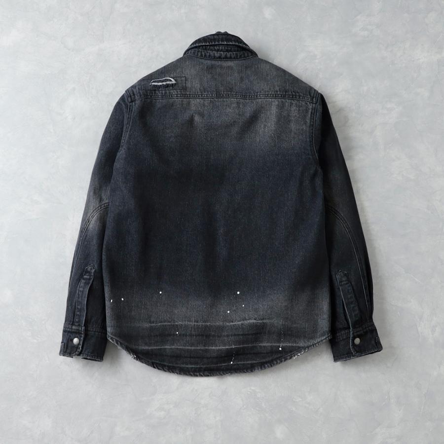 リメイク デニムシャツ USED加工 ヘビーオンス ペンキ加工 ビンテージ