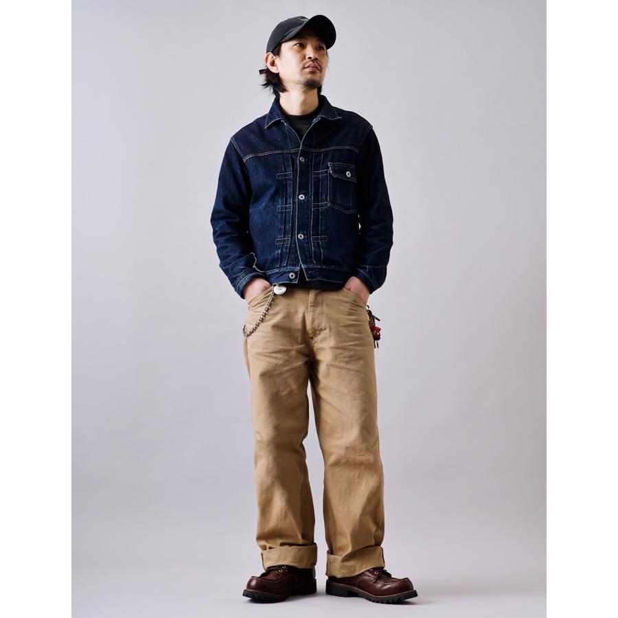 【日本製】45rpm ぽぷりん ミリタリーパンツ XL ワイド アメカジ BLUE PORT ワイドダックパンツ メンズ ワークパンツ 日本製 脚長効果
