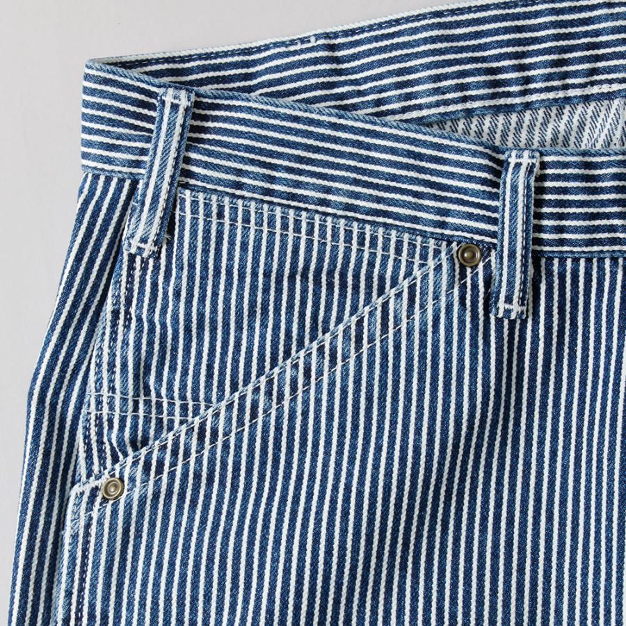 FREEWHEELERS ヒッコリーストライプ　ワイドストレート　バギーパンツ BLUE PORT ワイドパンツ メンズ ヒッコリー ヒッコリーパンツ