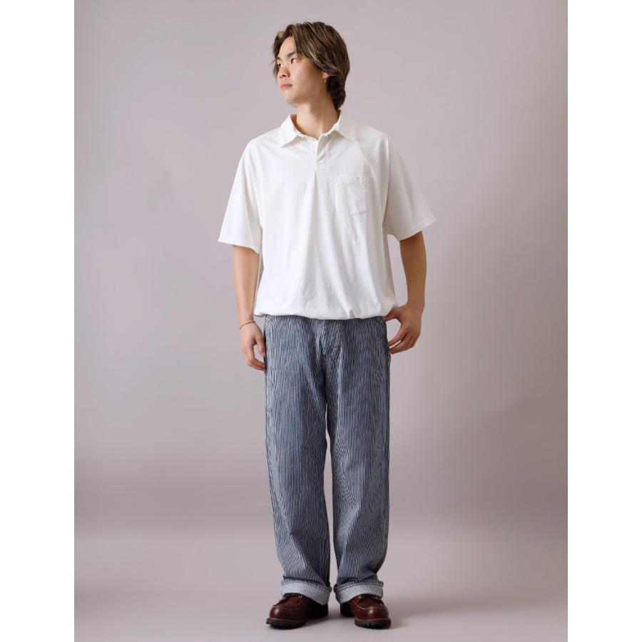 BLUE PORT ワイドパンツ メンズ ヒッコリー ヒッコリーパンツ