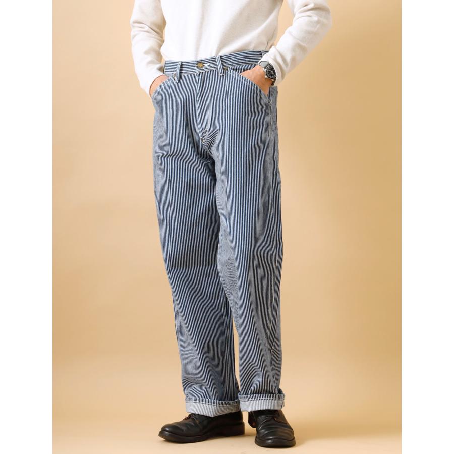 BLUE PORT ワークパンツ メンズ ヒッコリー ワイド 岡山児島 日本製