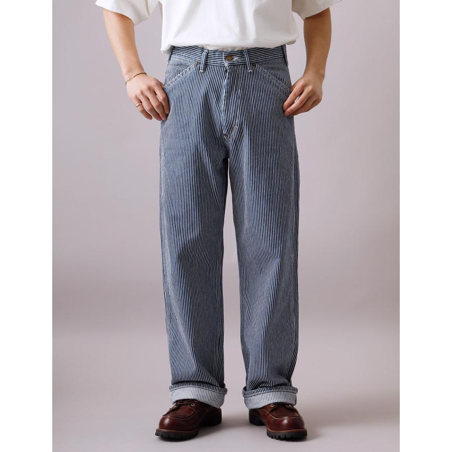 BLUE PORT ワイドパンツ メンズ ヒッコリー ヒッコリーパンツ