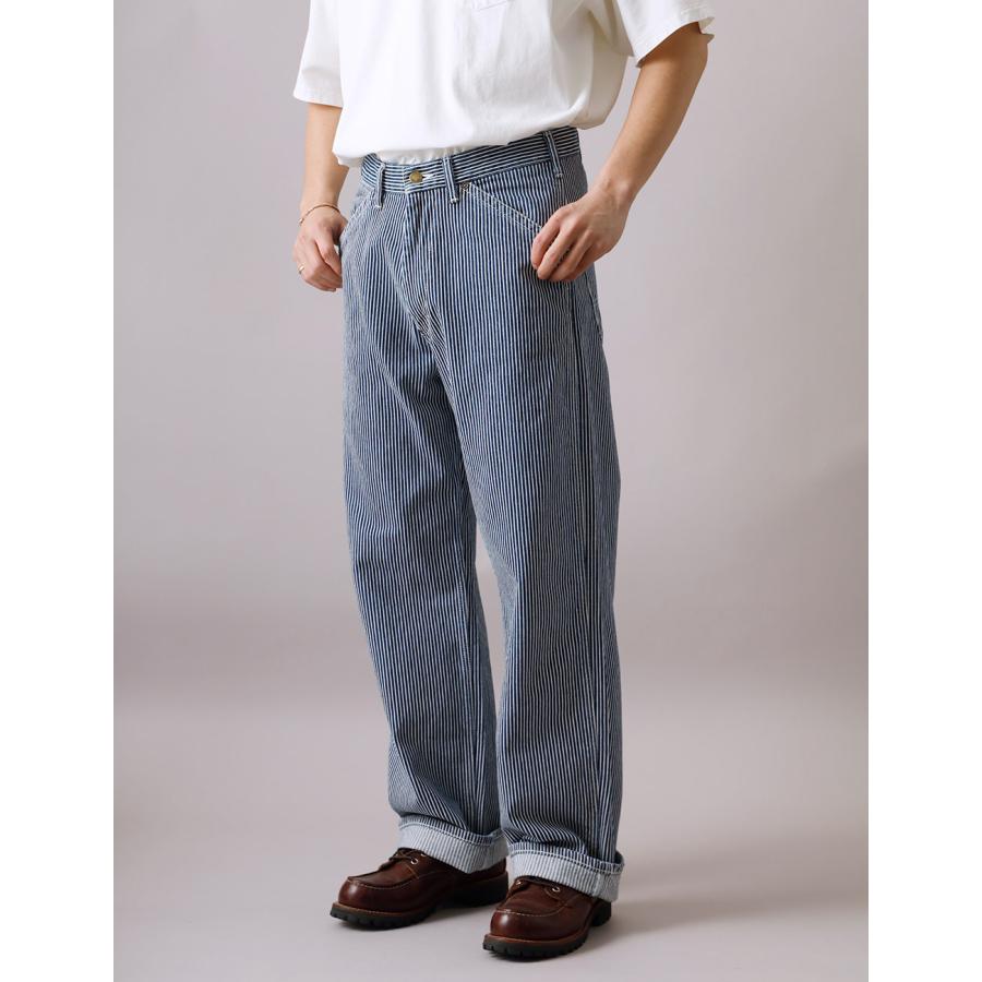 BLUE PORT ワイドパンツ メンズ ヒッコリー ヒッコリーパンツ