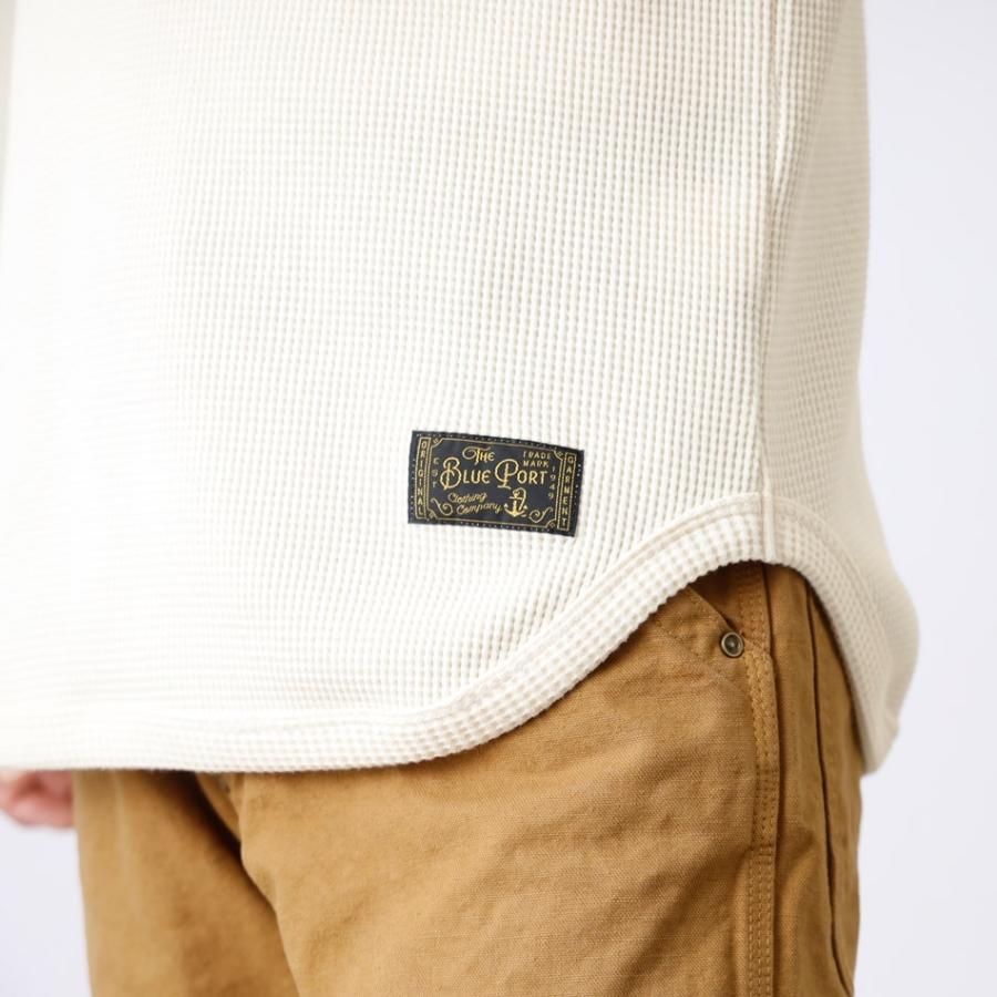 タグ付き【Blue Port】L/\"伸びないサーマル\"/ヘビーワッフルカットソー BLUE PORT 10%OFF！ファミリーSALE！ サーマル メンズ Tシャツ
