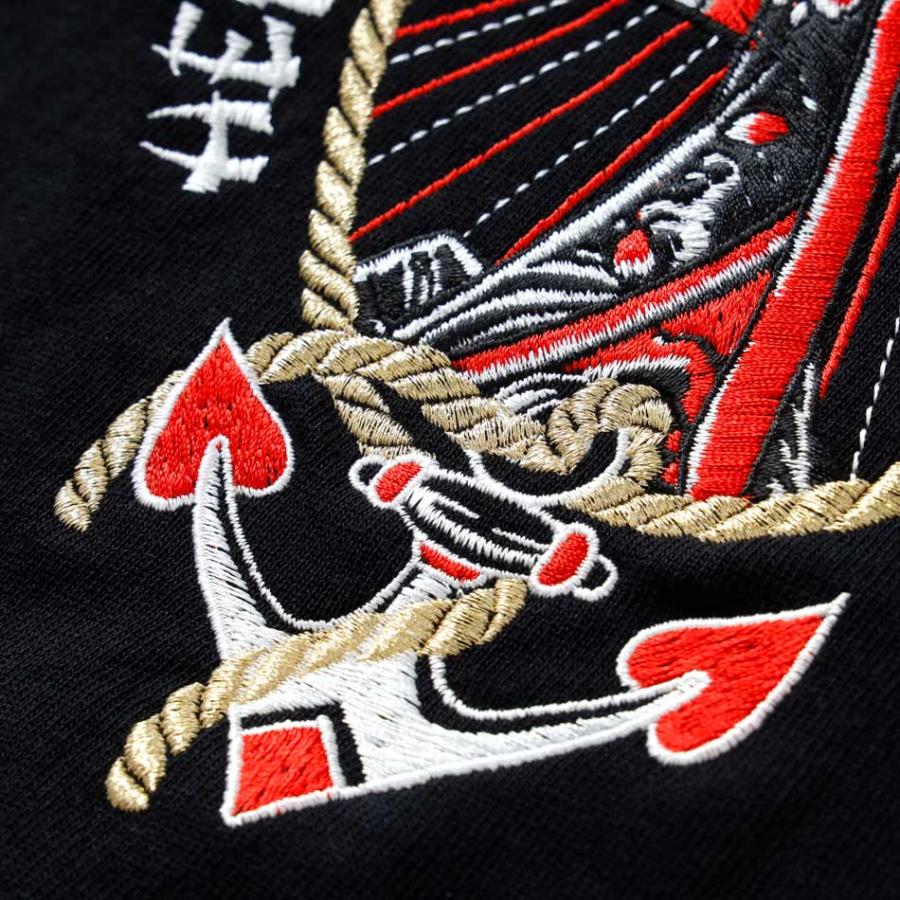 ロンT メンズ カットソー アメカジ 長袖 桐生産刺繍 刺繍Tシャツ 芸者