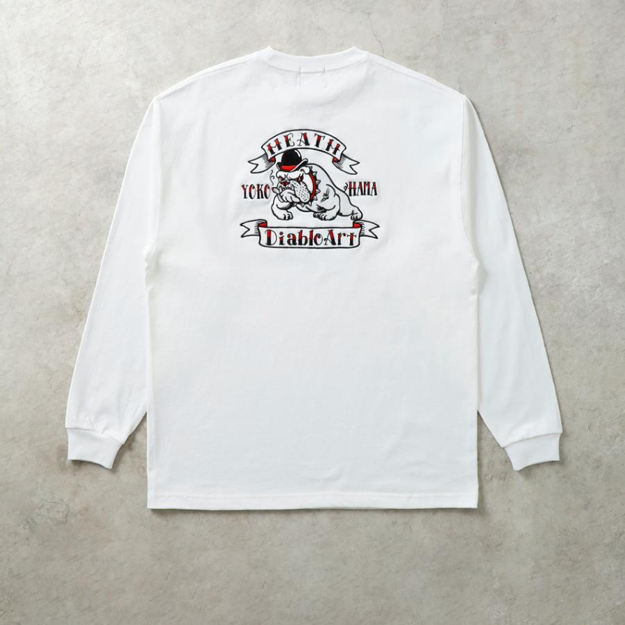 ロンT メンズ カットソー アメカジ 長袖 桐生産刺繍 刺繍Tシャツ 犬