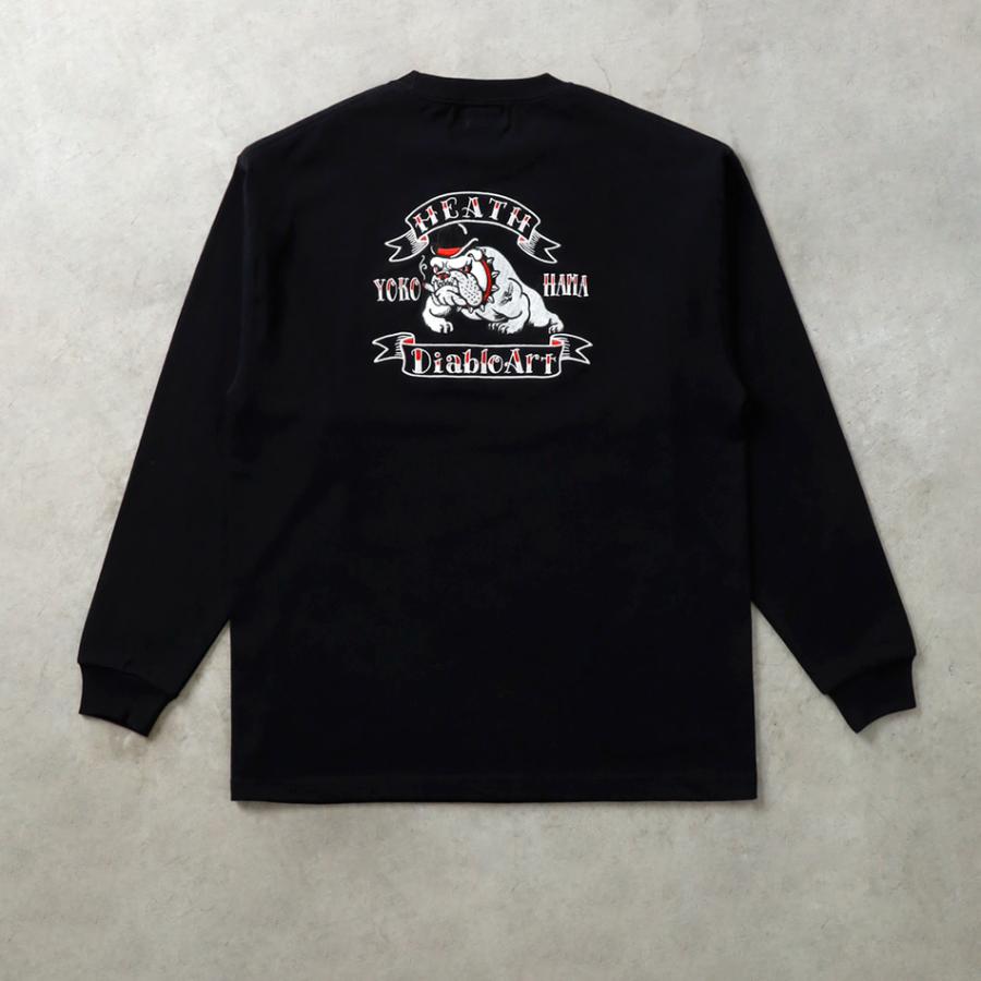 ロンT メンズ カットソー アメカジ 長袖 桐生産刺繍 刺繍Tシャツ 犬