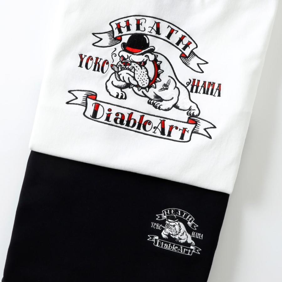 ロンT メンズ カットソー アメカジ 長袖 桐生産刺繍 刺繍Tシャツ 犬