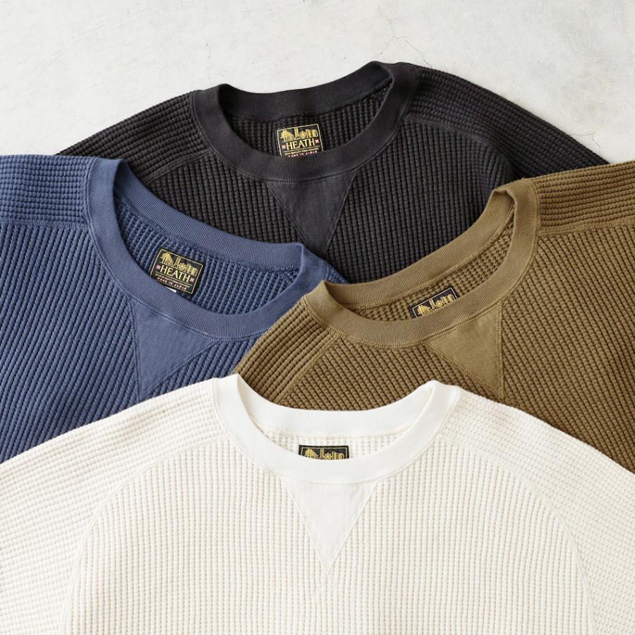 30%OFF！超paypay祭！ 鬼ワッフル メンズ 長袖 ガゼット クルーネック