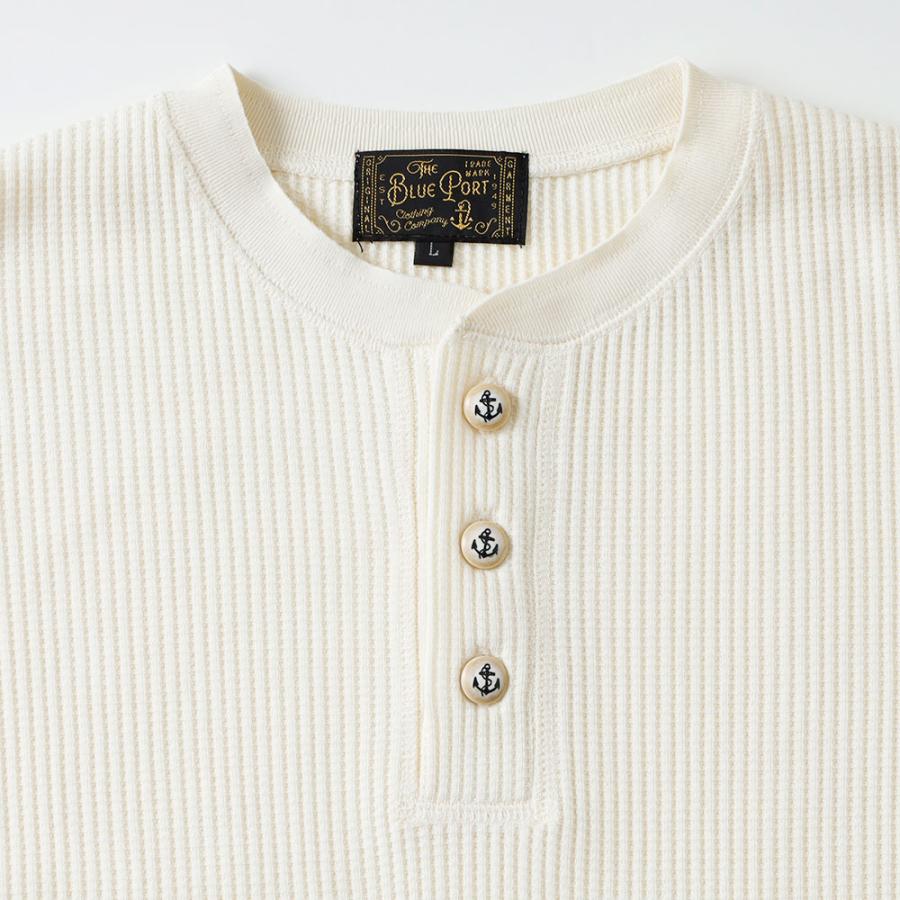 BLUE PORT サーマル メンズ Tシャツ カットソー 長袖 ワッフル ロンT