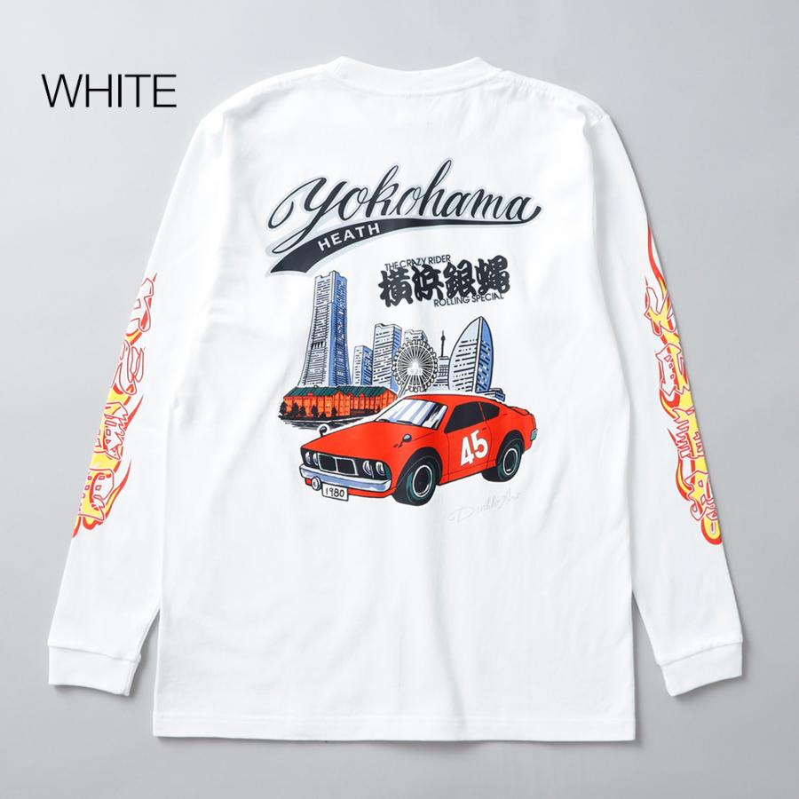 横浜銀蝿 ロンT メンズ 長袖 カットソー コラボtシャツ バックプリント