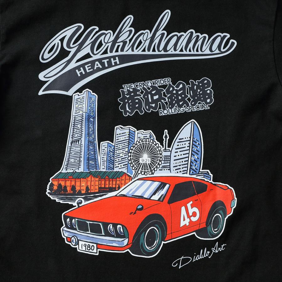 横浜銀蝿 ロンT メンズ 長袖 カットソー コラボtシャツ バックプリント