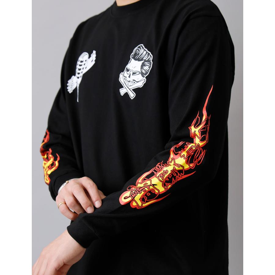 横浜銀蝿 ロンT メンズ 長袖 カットソー コラボtシャツ バックプリント