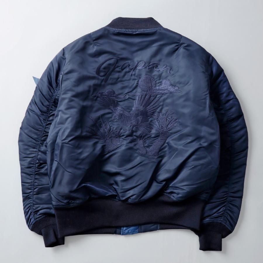 桃太郎ジーンズ（MOMOTARO JEANS） MA-1 刺繍 ネイビー MMOT6311