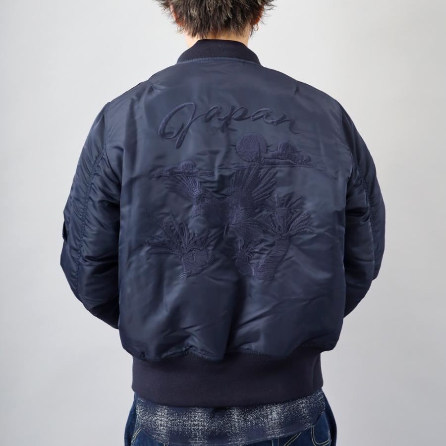 桃太郎ジーンズ（MOMOTARO JEANS） MA-1 刺繍 ネイビー MMOT6311