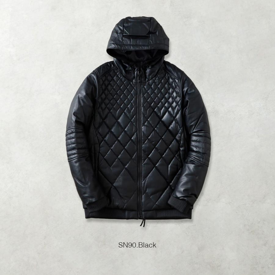 C DIEM カルペディエム レザー キルト ダウン ジャケット メンズ
