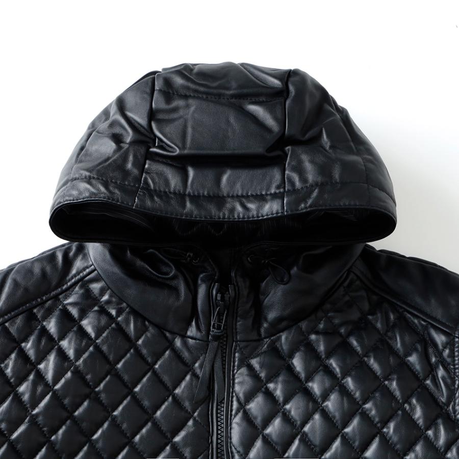 C DIEM カルペディエム レザー キルト ダウン ジャケット メンズ