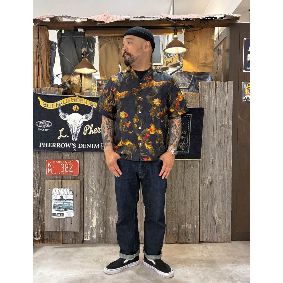 NIPOALOHA ニポアロハ アロハシャツ メンズ シルク100% 日本製 闘鶏 和柄 京友禅 ジャガード 着物生地 ハワイアンシャツ 半袖 高級 ブランド N26-SSH02 夏の画像