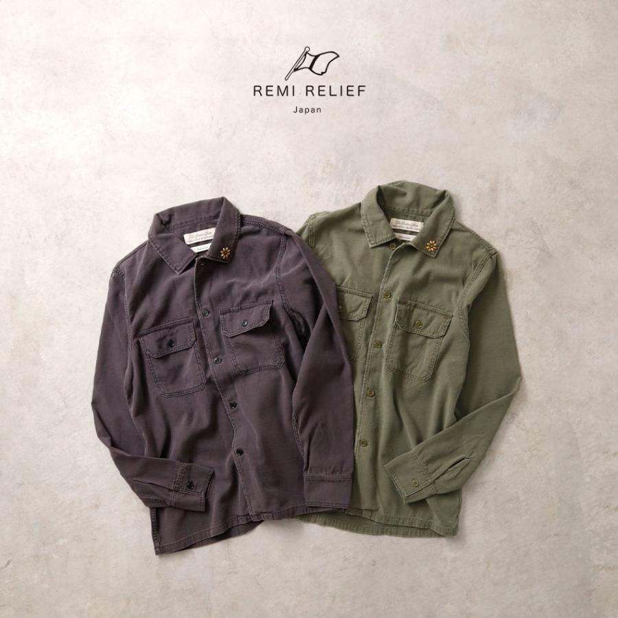 【秋物】REMI RELIEF レミレリーフ シャツジャケット L ミリタリー REMI RELIEF ~Military Shirt Jacket~｜BEAMS PLUS（ビームス プラス