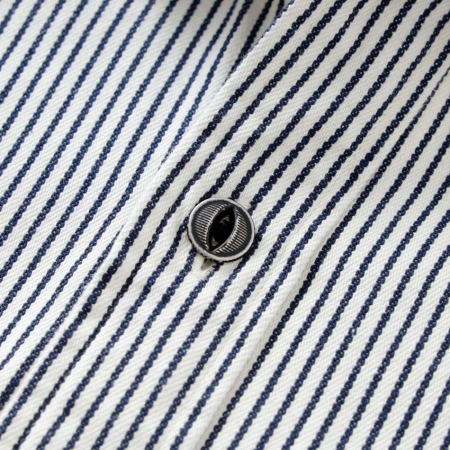 BLUE PORT ヒッコリーシャツ 半袖 メンズ ワークシャツ 日本製 夏用