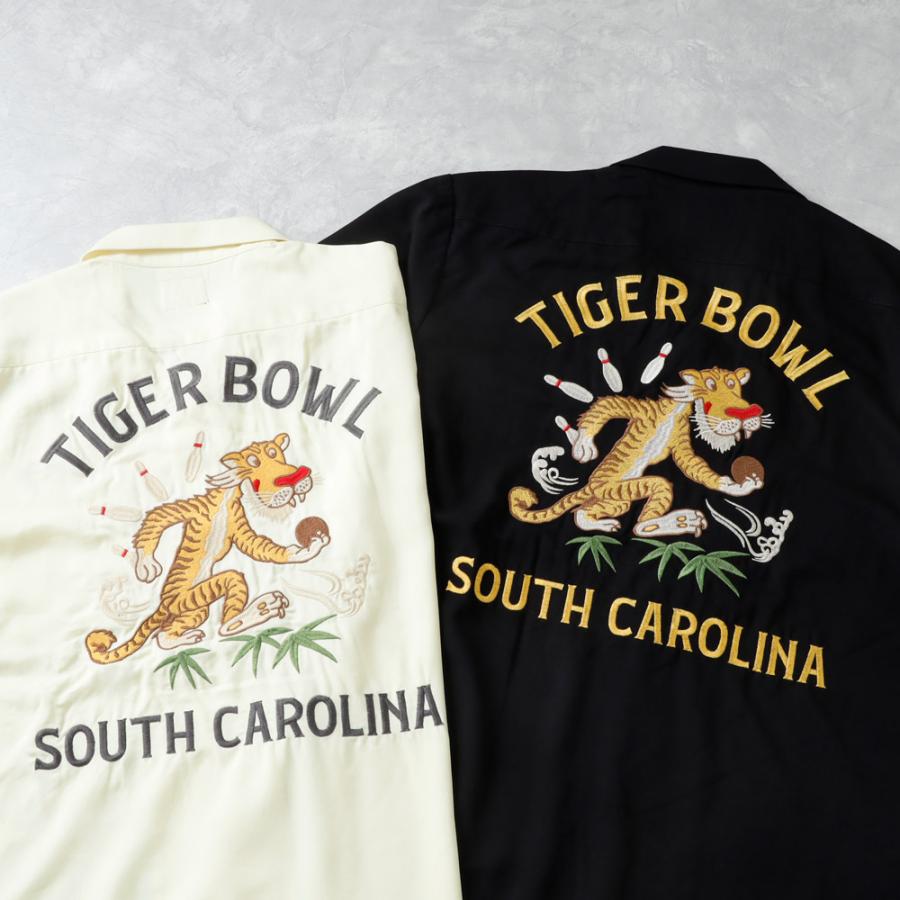 ボーリングシャツ メンズ 半袖シャツ 開襟シャツ オープンカラー 刺繍