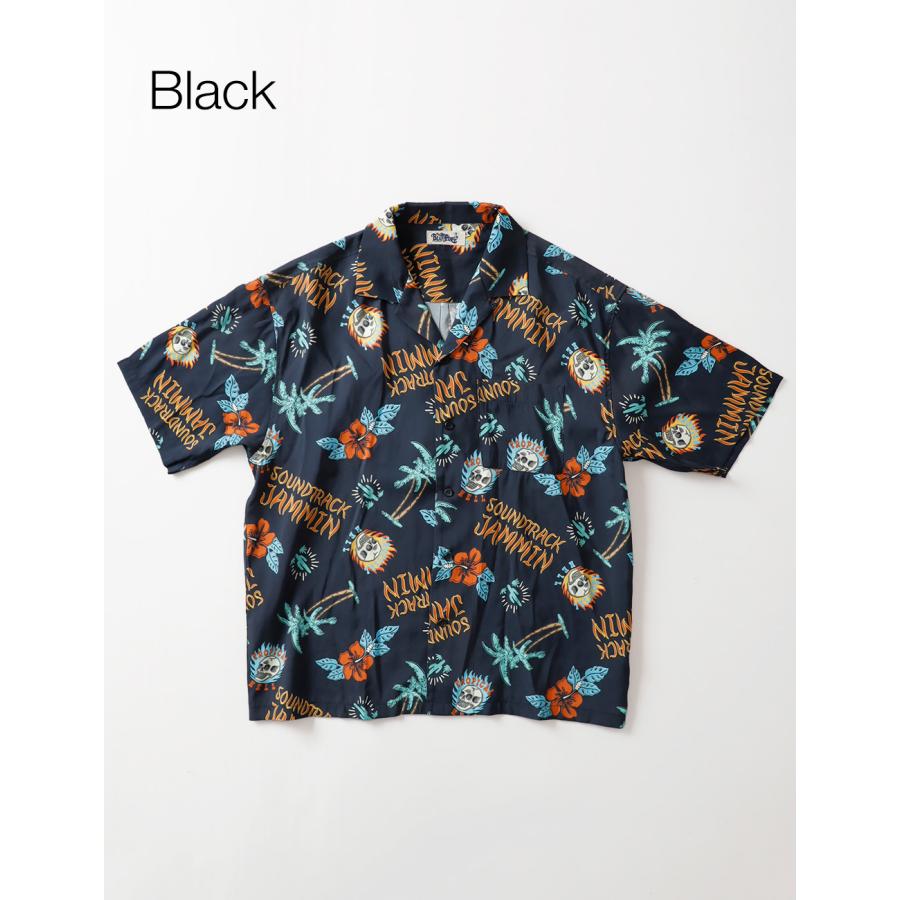 BLUE PORT 総柄シャツ メンズ 半袖 オープンカラー 涼しい 接触冷感