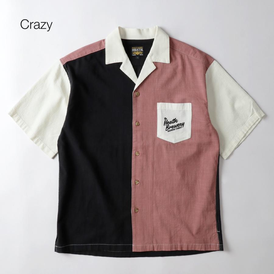 別注 UNUSED × BEAUTY&YOUTH オープンカラー半袖シャツ 3 オープンカラーシャツ メンズ 半袖 刺繍 ビール BEER 速乾 通気性 夏