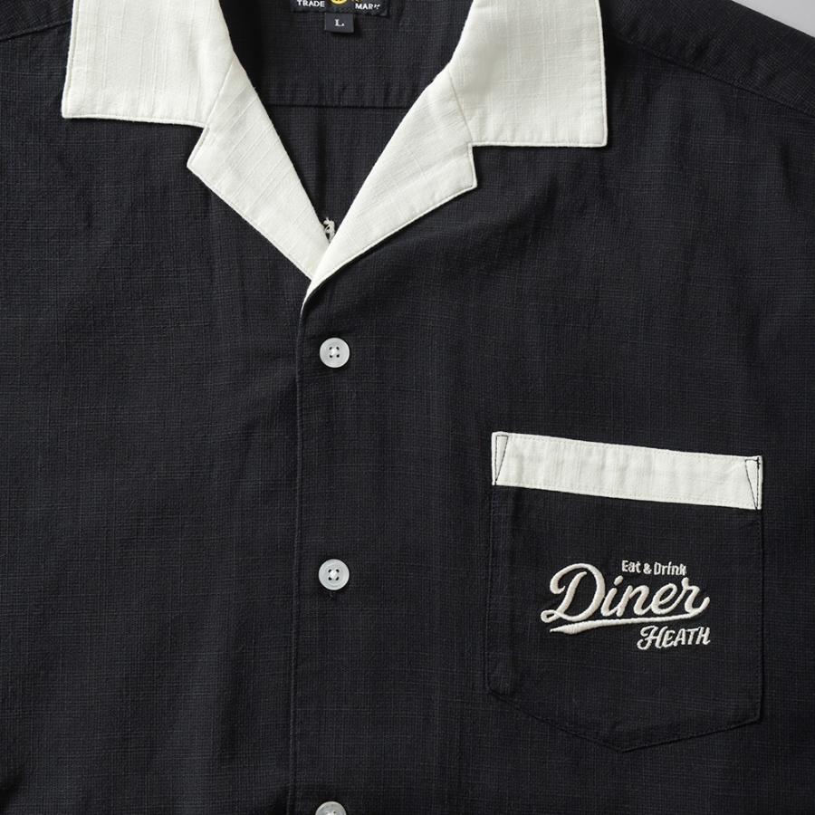 オープンカラーシャツ メンズ 半袖 刺繍 タイガー 虎 チベタンタイガー