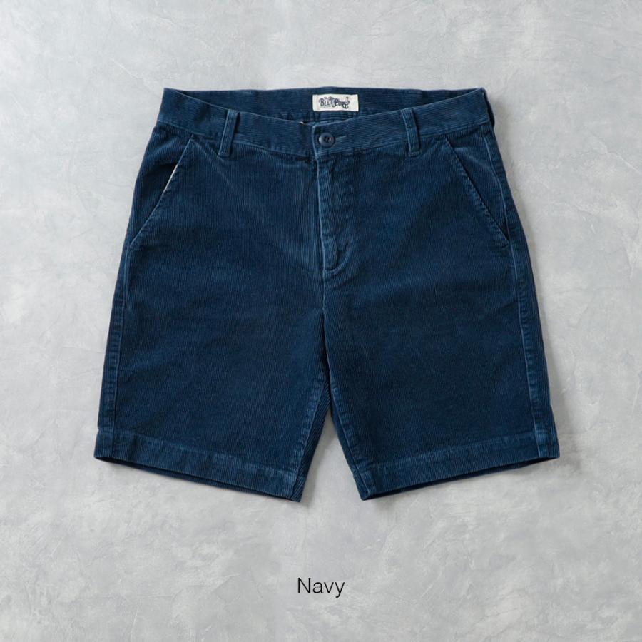 ネイビー コーデュロイ ショートパンツ BLUE PORT コーデュロイ ショートパンツ メンズ ゆったり ワイド