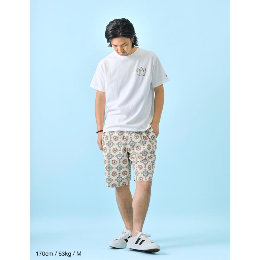 BLUE PORT ショートパンツ メンズ ペイズリー イージー 総柄 綿100